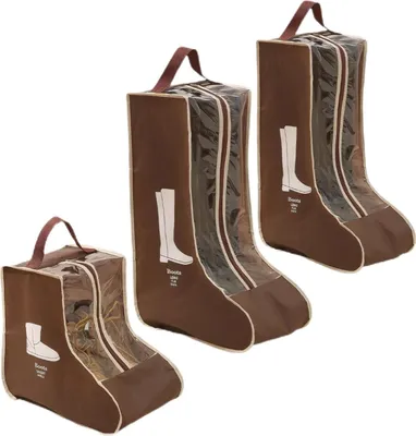 Produktbild von 3-teilige Stiefel-Aufbewahrungstaschen mit Reißverschluss, faltbares Design, staubdicht, feuchtigkeitsbeständig, transparenter Schuh-Organizer mit Griff