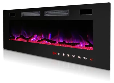 Productafbeelding van Eikuavons Elektrische Kachel, 50 inch, wandmodel, 750/1500W, met WLAN-app, afstandsbediening, timer en 12 vlamkleuren, geschikt voor de woonkamer