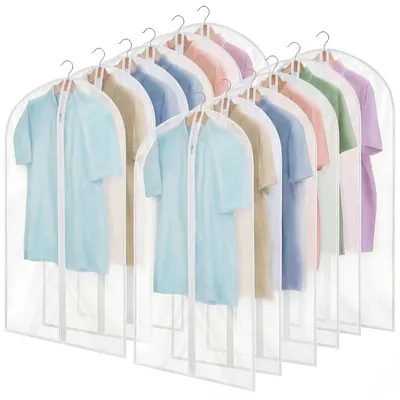 Imagen del producto de Omgoods - 12 fundas para ropa, 60 x 100 cm - Bolsas transparentes para vestidos y chaquetas