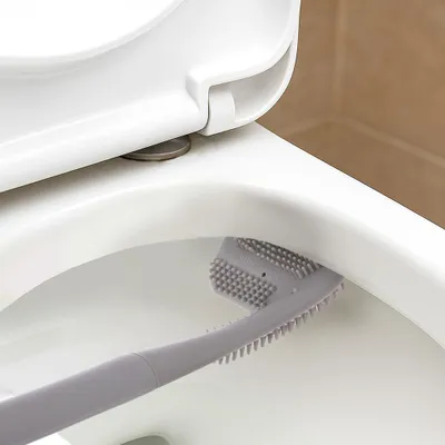 Produktbild von Graue Silikon-Toilettenbürste 40 cm