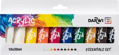 Zdjęcie produktu dla Darwi DFY Zestaw farb akrylowych 10 x 20 ml