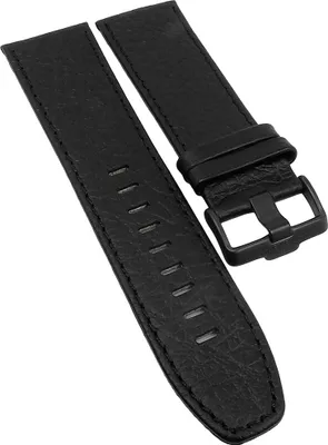 Produktbild von Jacques Lemans Sport | Uhrenarmband schwarz Leder genarbt 1-1987