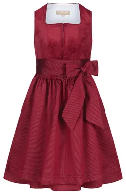 Produktbild von Krüger Kinderdirndl Tia, rot, mit Samtmieder, Jacquard Rock und Ton-in-Ton-Design, Größe 146