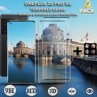 Zdjęcie produktu dla 2-pak OnePlus 10 Pro 5G Szkło ochronne na ekran & 1-pak ochrona obiektywu - Szkło hartowane 9H - Super jakość 3D