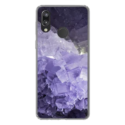 Produktbild von MuchoWow® Handyhülle Schutzhülle Hülle für Huawei P20 Lite (2020) Naturstein - Lila - Kristalle Silikon Softcase Handy Hülle - Kartenhalter