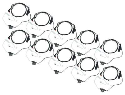 Produktbild von vhbw 10x Headset kompatibel mit Motorola SL7550, SL1K, SL4010, SL1600, SL4000, SL7500, SL1M Funkgerät - schwarz, Akustikschlauch