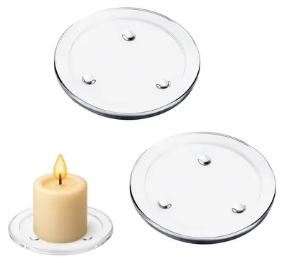 Immagine prodotto di Set di 2 portacandele in vetro trasparente, forma rotonda, ideali per candele profumate, decorazioni da tavola, matrimoni