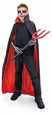 Produktbild von PartyPal Teufel Umhang 120cm, schwarz-rot