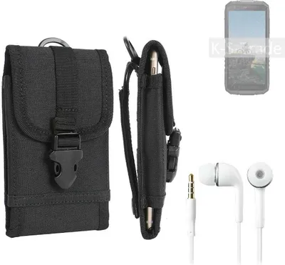 Produktbild von K-S-Trade Holster Schutz Hülle kompatibel mit Doogee S41 Pro Gürteltasche Handy Hülle Tasche outdoor Seitentasche schwarz 1x + Kopfhörer