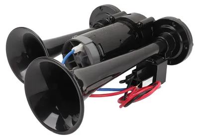 Zdjęcie produktu dla Podwójna trąbka pneumatyczna 24 V DC, 130 dB, głośny dźwięk, solidna konstrukcja, łatwy montaż – podwójna trąbka pneumatyczna do ciężarówek, samochodów osobowych, pociągów, furgonetek i jachtów