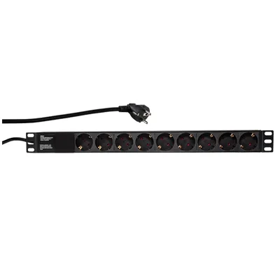 Produktbild von LogiLink PDU9C03 Spannungsschutz Schwarz 9 AC-Ausgänge 230 V 2 m