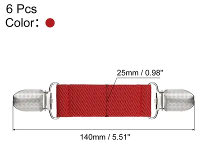 Produktbild von 6 Stš¹ck Kleid Regeln Clips Pullover Schal Strickjacke Kragen Schal Clip Elastische Kleid Clips Zurš¹ck Cinch fš¹r Frauen Rot