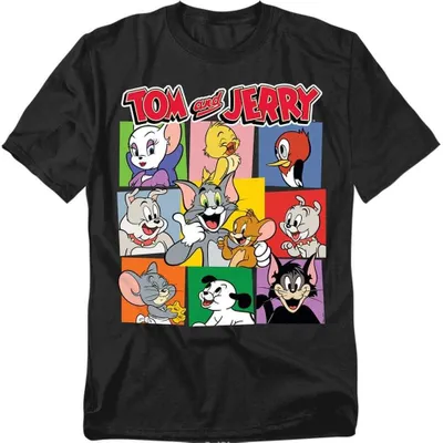 Obrázok produktu pre Tričko Tom a Jerry – uni, pánske/dámske, model TV38336 (veľkosť M), čierna farba