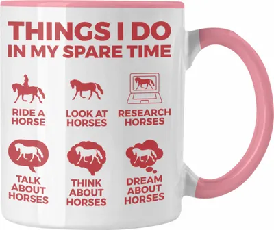 Produktbild von Trendation - Pferde Tasse Lustig Reiterin Geschenk Pferde Geschenke Mädchen Pferdeliebhaber (Rosa)