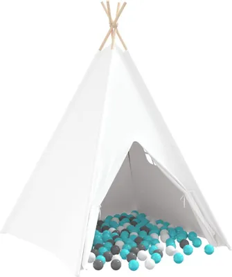 Produktbild von vidaXL Teepee Zelt Weiß 120 x 120 x 150 cm Stoff und Plastik