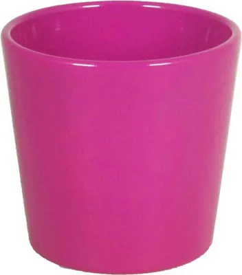 Produktbild von INNA-Glas Keramik Orchideenvase, Ø13,5cm, 12,5cm, pink - Pflanztopf/Orchideen-Blumentopf