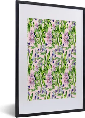 Produktbild von MuchoWow® MuchoWow® Gerahmtes Poster Blumen - Hortensie - Farben 40x60 cm - Poster mit zchwarzem Bilderrahmen - Poster in Rahmen
