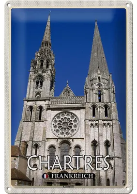 Produktbild von Blechschild Reise 20x30cm Chartres Frankreich Kathedrale