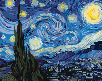 Obrázok produktu pre Zuty - Diamantové maľovanie - MESIAC V PODANÍ VAN GOGHA, 40x50 cm, vypnuté plátno na rám