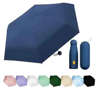 Produktbild von Mini-Regenschirm mit sechs Knochen, UV-Schutz und Sonnenschutz für den Außenbereich, geeignet für Regen und Sonnenschein, praktisch und tragbar