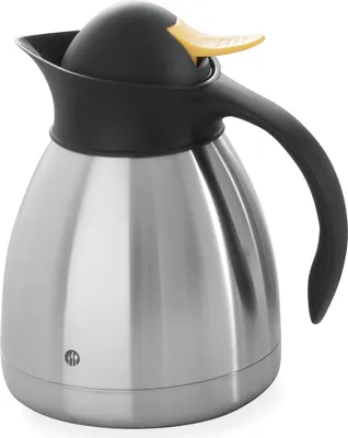Produktbild von HENDI Isolierkanne doppelwandig  1 L Edelstahl/PP Schwarz Gelb