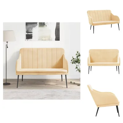 Obrázek produktu pro vidaXL Lavice krémová 110x76x80 cm sametová - Lavice