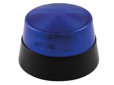 Produktbild von Velleman Blaue LED-Blinkleuchte, für den Innenbereich, 12 VDC, 15 weiße LEDs, IP20, ABS/Acryl