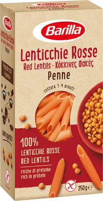 Produktbild von 10x Pasta Barilla - Penne Di Lenticchie Rosse - 250g - Italienische Nudeln mit roten Linsen