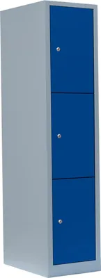 Produktbild von Schließfachschrank Wertfachschrank Fächerschrank Spind 3 Fächer grau/blau 523311