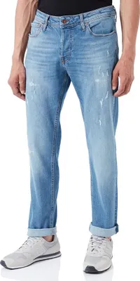Produktbild von Jack & Jones 12204338, Blau, Jeans, Baumwolle, Elasthan, Nicht bleichen, Nicht im Wäschetrockner trocknen, Schonwaschgang (40°C)