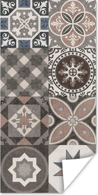 Produktbild von MuchoWow® Poster Blumen - Figuren - Braun - Design 60x120 cm - Wandschmuck