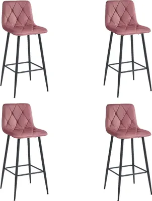 Obrázok produktu pre NADO hocker - tmavoružový zamat / čierne nohy x 4