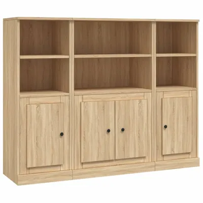 Produktbild von Highboards 3 Stk. Sonoma-Eiche Holzwerkstoff