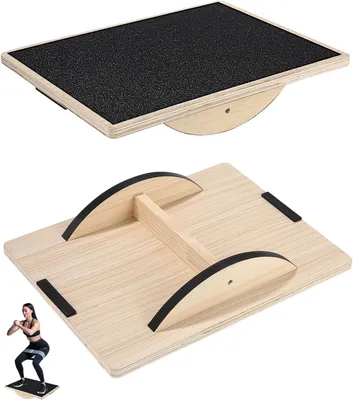 Imagen del producto de Tabla de equilibrio de madera, antideslizante, para adultos, para entrenamiento de equilibrio