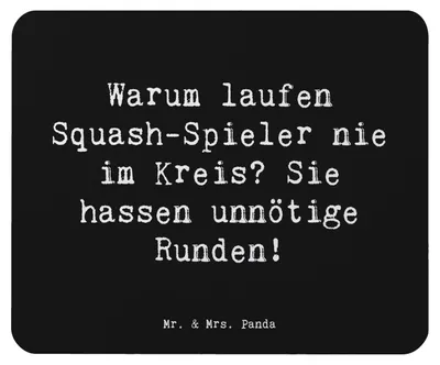 Produktbild von Mr. & Mrs. Panda Mousepad Spruch Squash Weisheit - Schwarz - Geschenk, Squash-Spieler, Taktik, mauspad pc, Mouse Pad, Lebenweise, zielgerichtet, mousematte, laptop