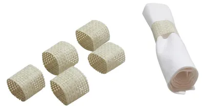 Produktbild von 6er Set Serviettenringe Serviettenhalter Serviettenschnallen Tisch Dekoration Beige