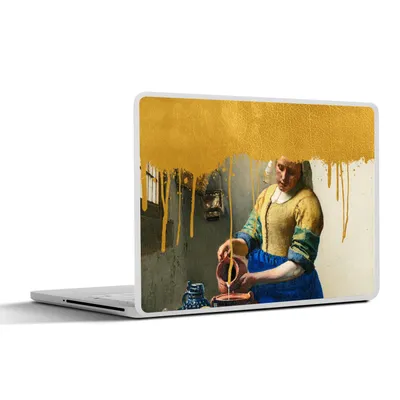 Produktbild von MuchoWow® Laptop Aufkleber Sticker Cover Milchmädchen - Gold - Vermeer 30x21 cm - Sticker für Laptop - Selbstklebend
