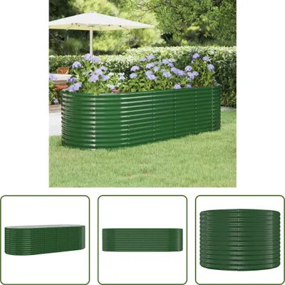 Produktbild von The Living Store Hochbeet Pulverbeschichteter Stahl 249x100x68 cm Grün