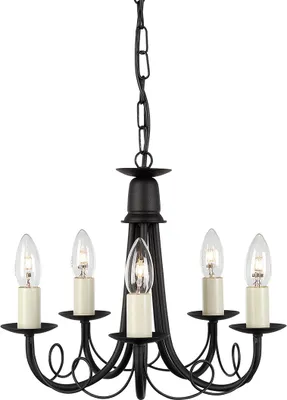 Zdjęcie produktu dla Żyrandol Minster czarny 5xE14x60W metal wym:101x37x37cm IP20 Elstead