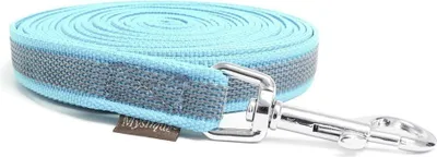 Produktbild von Mystique® Gummierte Schleppleine 20mm ohne Handschlaufe Standard Karabiner hellblau 5m