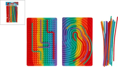 Productafbeelding van Vingerafdrukdoolhof Fidgetspel met 18 stokjes, 20 cm, 2 assorti
