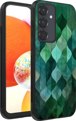 Produktbild von Smartphonica Handyhülle passend für Samsung Galaxy A14 mit grünem Blätterdruck - TPU Backcover Hülle grünes Blattdesign - Grün