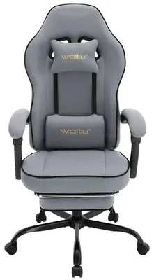 Immagine prodotto di Sedia da ufficio ergonomica - Sedia da gaming - Regolabile in altezza - Girevole - Imbottita - Con braccioli - Con rotelle - Tessuto a rete grigio