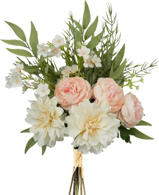 Produktbild von Kunstblumenstrauß – 42 cm – Seidenblumen – Kunstpflanzen – Kunstblumen – Künstliche Ranunkeln – Pfingstrosen – Blumensträuße – Dekoration – Hochzeit