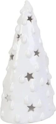 Zdjęcie produktu dla Lampion ceramiczny na tealight  choinka biała