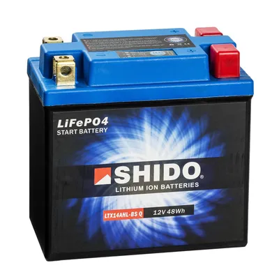 Produktbild von Shido Lithium Motorradbatterie LiFePO4 LTX14AHL-BS Q 12V