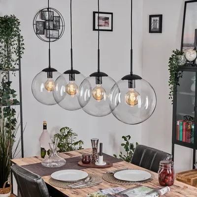 Produktbild von Fossobiubo Hängelampe aus Metall/Glas in Schwarz/Klar