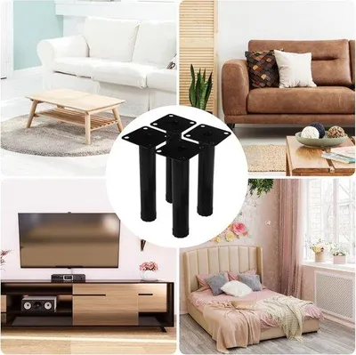 Produktbild von Famanu Möbelbeine 10 cm - Schwarz - Verstellbar - 4 Stück
