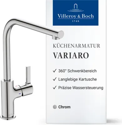 Produktbild von Villeroy & Boch Variaro Küchenarmatur, Hochdruck, wassersparend – Chrom