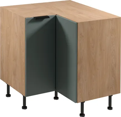 Produktbild von Eckunterschrank 84x84 cm Küchenschrank ohne Arbeitsplatte, Sorento D90N Grün/Sonoma Eiche